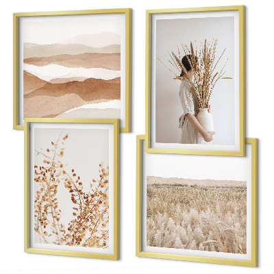 Meerluik in lijst Plantenmotieven in boho-stijl