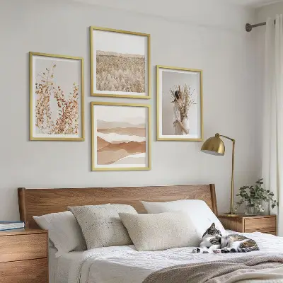 Plantenmotieven in boho-stijl meerluik in lijst