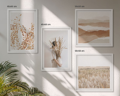 Meerluik in lijst Plantenmotieven in boho-stijl