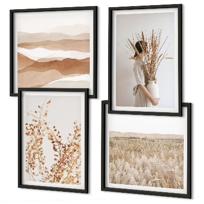 Meerluik in lijst Plantenmotieven in boho-stijl