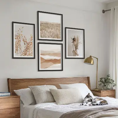 Plantenmotieven in boho-stijl meerluik in lijst