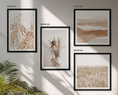 Meerluik in lijst Plantenmotieven in boho-stijl