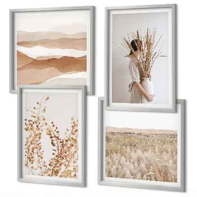 Meerluik in lijst Plantenmotieven in boho-stijl