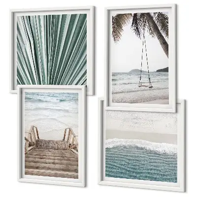 Set van posters met lijst Tropische vakantie