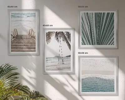 Tropische vakantie set van posters met lijst
