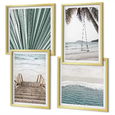 Tropische vakantie set van posters met lijst