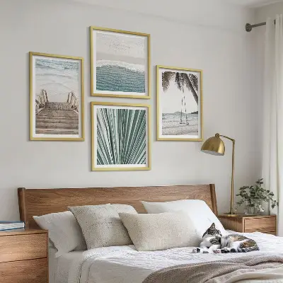 Tropische vakantie set van posters met lijst