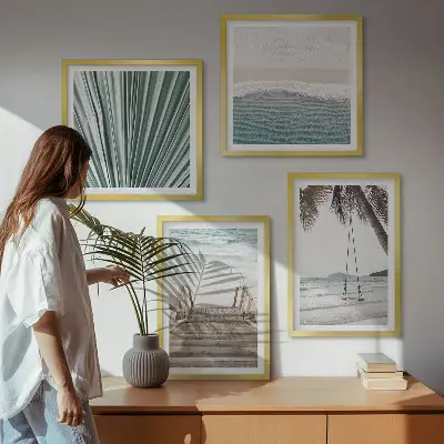 Tropische vakantie set van posters met lijst