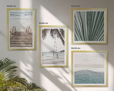 Tropische vakantie set van posters met lijst