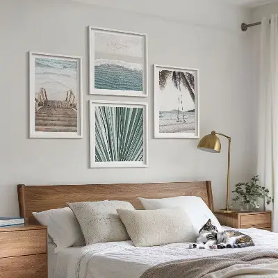 Tropische vakantie set van posters met lijst