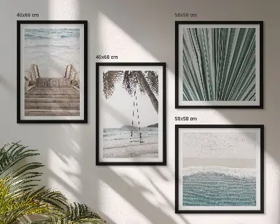 Tropische vakantie set van posters met lijst