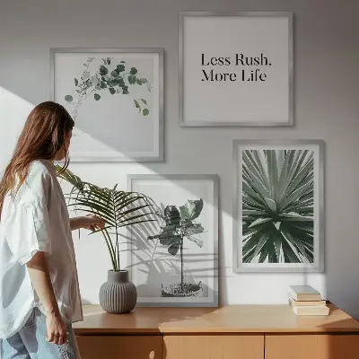 Groene planten minimalisme meerluik in lijst