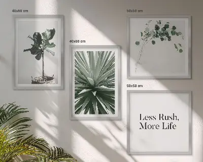 Groene planten minimalisme meerluik in lijst