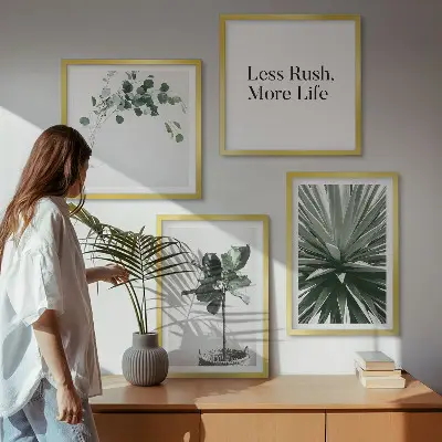 Groene planten minimalisme meerluik in lijst