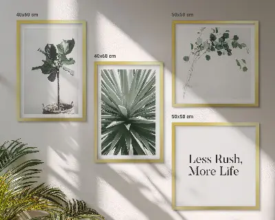 Groene planten minimalisme meerluik in lijst