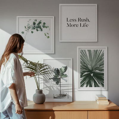Meerluik in lijst Groene planten minimalisme