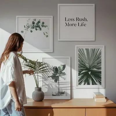 Groene planten minimalisme meerluik in lijst