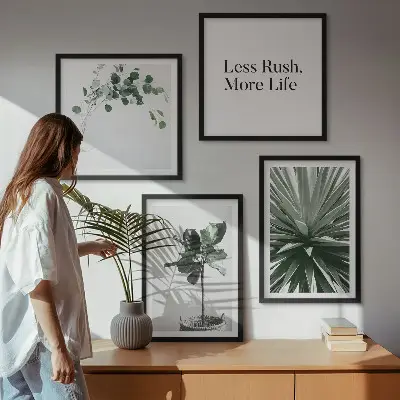 Groene planten minimalisme meerluik in lijst