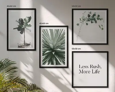 Groene planten minimalisme meerluik in lijst