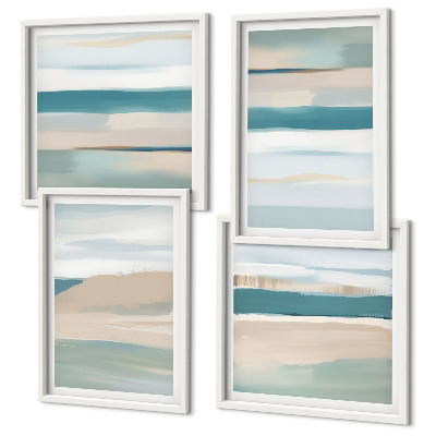 Meerluik in lijst Abstracte blauwe landschappen