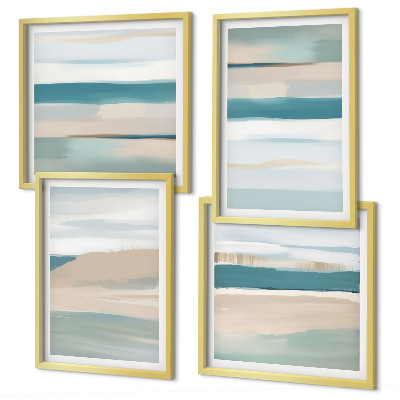 Meerluik in lijst Abstracte blauwe landschappen