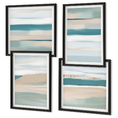 Meerluik in lijst Abstracte blauwe landschappen