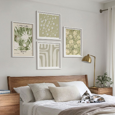 Meerluik in lijst Boho planten pastel composities