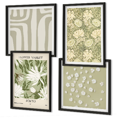 Meerluik in lijst Boho planten pastel composities