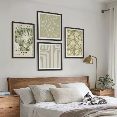 Boho planten pastel composities meerluik in lijst