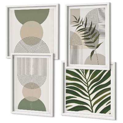 Set van posters met lijst Abstracte bladeren in boho-stijl