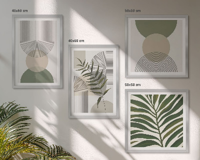Set van posters met lijst Abstracte bladeren in boho-stijl