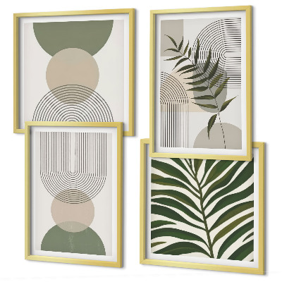 Set van posters met lijst Abstracte bladeren in boho-stijl