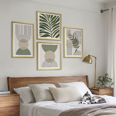 Set van posters met lijst Abstracte bladeren in boho-stijl