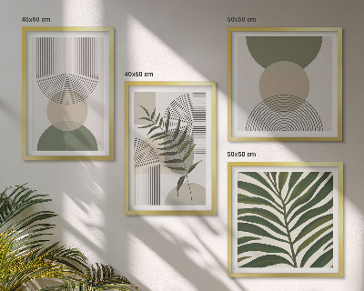 Set van posters met lijst Abstracte bladeren in boho-stijl