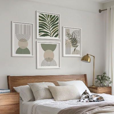 Set van posters met lijst Abstracte bladeren in boho-stijl
