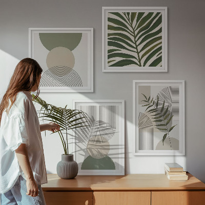 Set van posters met lijst Abstracte bladeren in boho-stijl