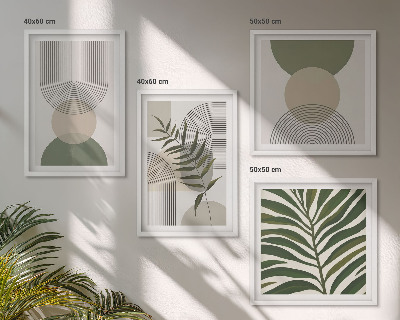 Set van posters met lijst Abstracte bladeren in boho-stijl