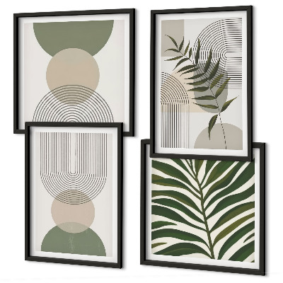 Set van posters met lijst Abstracte bladeren in boho-stijl