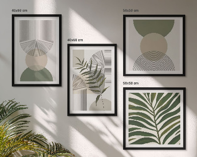Set van posters met lijst Abstracte bladeren in boho-stijl