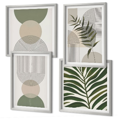 Set van posters met lijst Abstracte bladeren in boho-stijl