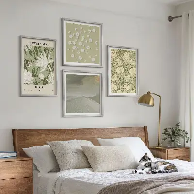 Abstracte bloemen in boho-stijl meerluik in lijst