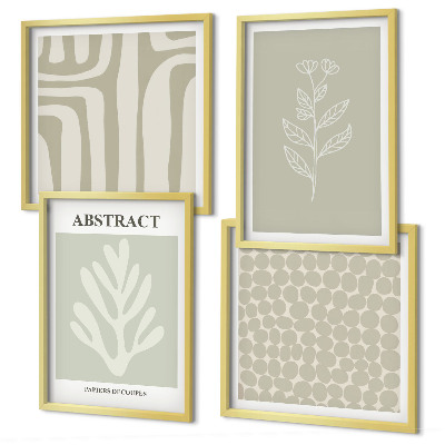 Set van posters met lijst Plantaardige en geometrische patronen