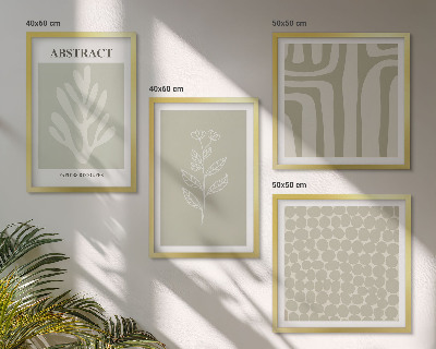 Set van posters met lijst Plantaardige en geometrische patronen