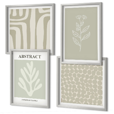 Set van posters met lijst Plantaardige en geometrische patronen