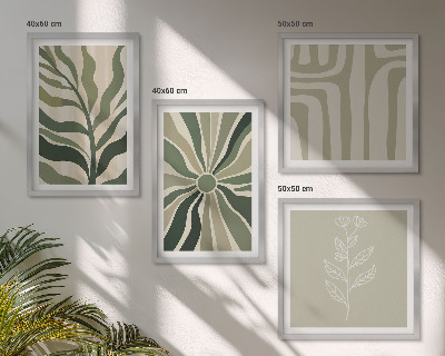 Meerluik in lijst Plantenpatronen groen minimalisme