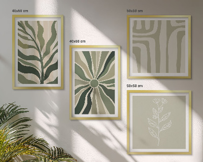 Meerluik in lijst Plantenpatronen groen minimalisme