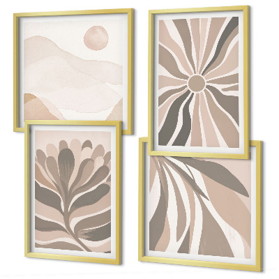 Set van posters met lijst Abstracte plantpatronen