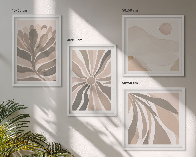 Set van posters met lijst Abstracte plantpatronen