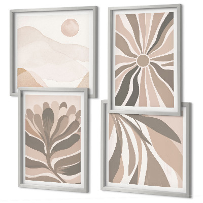 Set van posters met lijst Abstracte plantpatronen