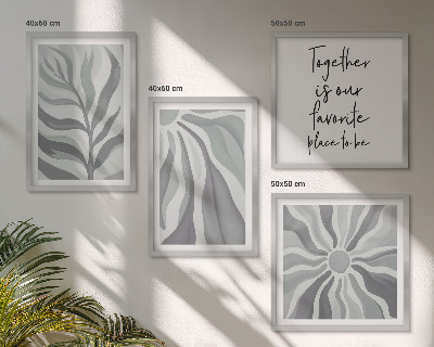 Meerluik in lijst Illustraties van pastelkleurige bloemenpatronen
